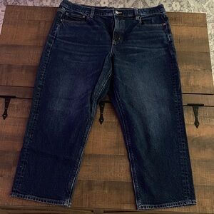 AE Stretch Super High Waisted Ankle Straight Leg Jeans 16 Short